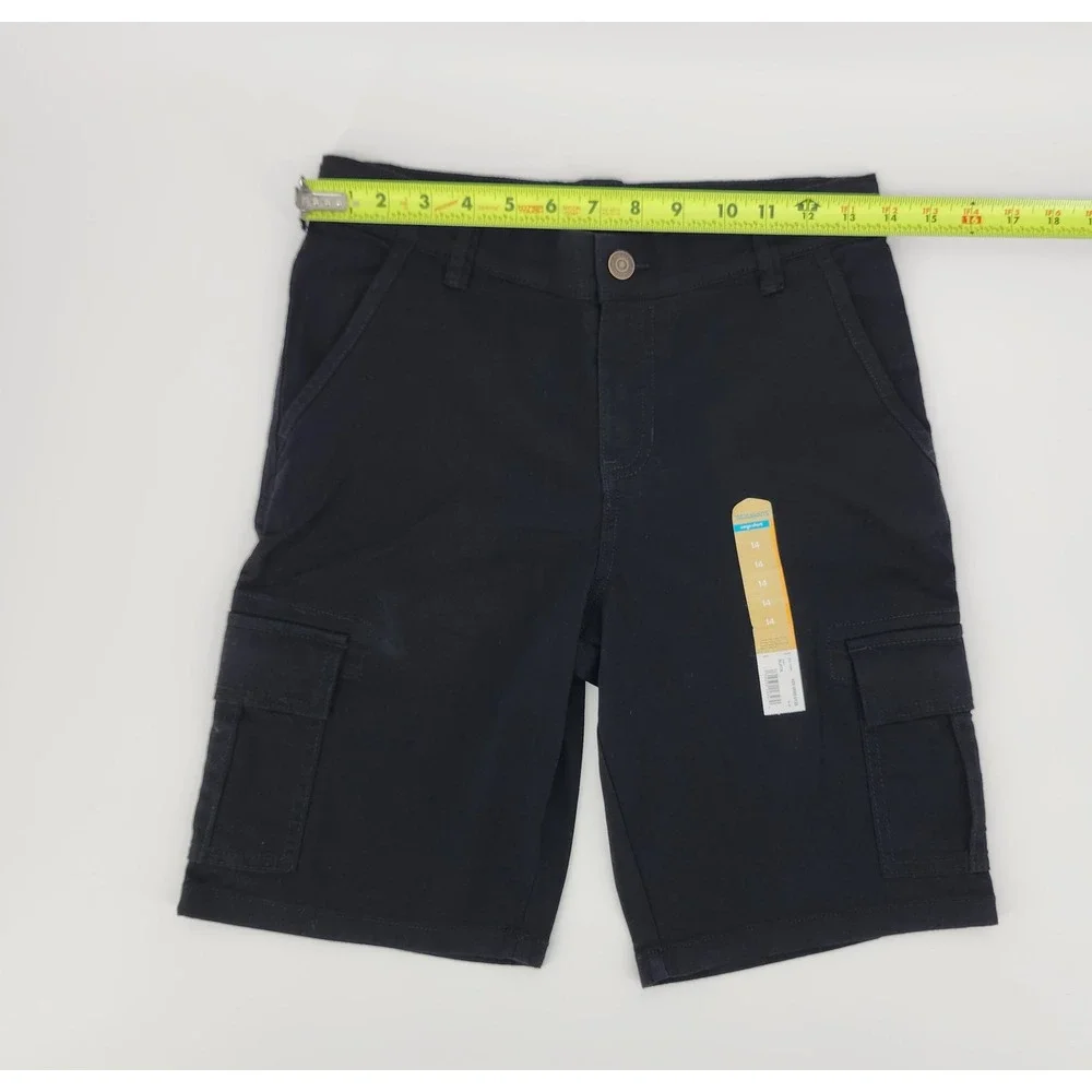 Thereabouts Boys Black Cargo Shorts Adjustable Waist Size 14 NWT Uniform